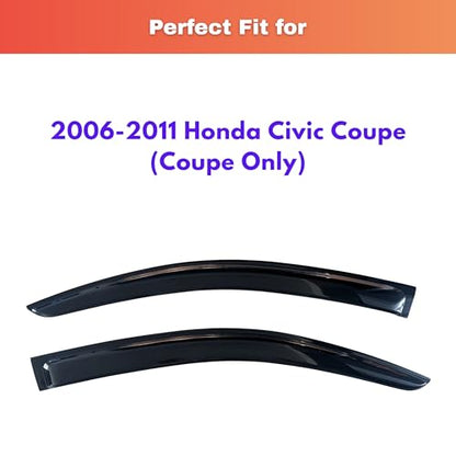 Rain Guards Fit for 2006 (2006-2011 Civic Coupe)