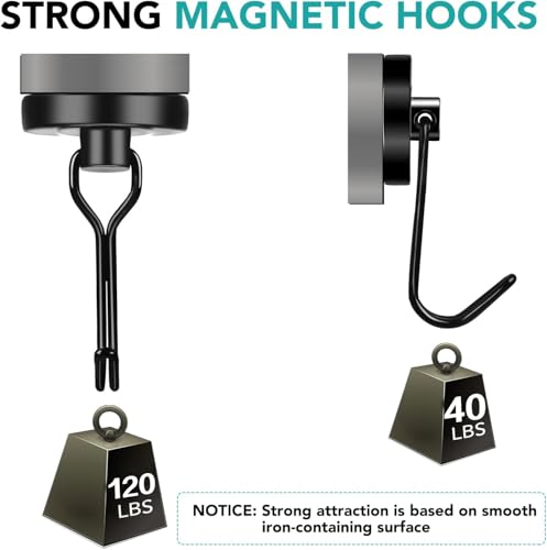 Magnetic Hooks (Black / 1.26in)