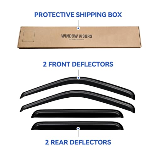 Window Visors Rain Guards for 2000 2001 2002 2003 2004 2005 Ford Excursion (2000-2005 Ford Excursion)