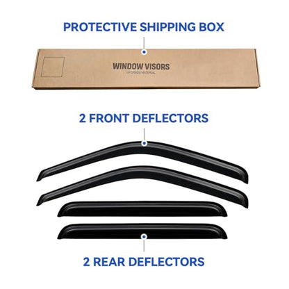 Window Visors Rain Guards for 2000 2001 2002 2003 2004 2005 Ford Excursion (2000-2005 Ford Excursion)