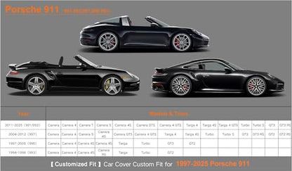 6 Layers Waterproof Car Cover for Porsche 911 2011 (LM-Silver / 78. Custom Fit Porsche 911)