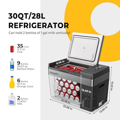 12v refrigerator 30 Quart (30 Quart / Black)