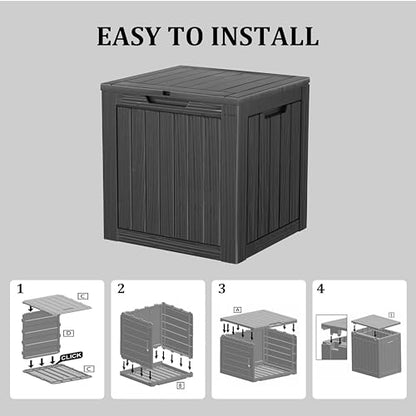 35 Gallon Lockable Resin Deck Box (Black / 35 gallons)