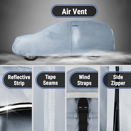 Car Cover Waterproof All Weather for 1998 (Gray / Black (Stripe) / 64. Tracker 4-Door 1998-2004)