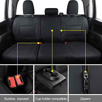 Custom Fit Seat Covers for 2019 (A ( 2019-2024 Crew Cab) / Black & Red)