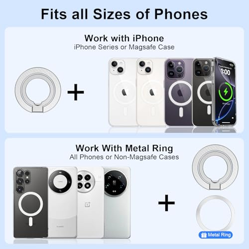 Magnetic Phone Grip Stand for iPhone 17 18 Pro Max (silver)