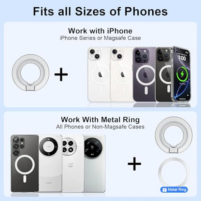 Magnetic Phone Grip Stand for iPhone 17 18 Pro Max (silver)