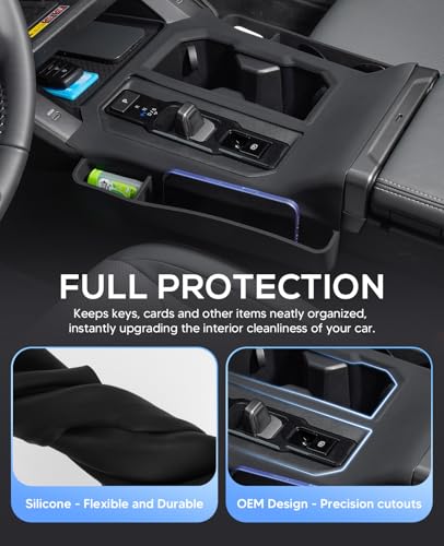 2PCS Silicone Center Console Organizer for 2026 Toyota RAV4 Accessories (Shift Panel-Console Mat)