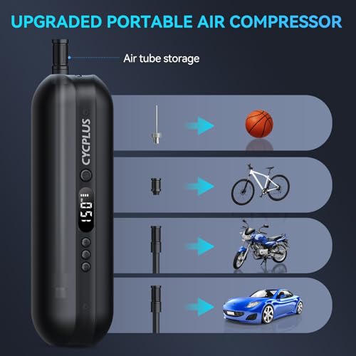 Portable Electric Tire Inflator Bike Pump (Black)