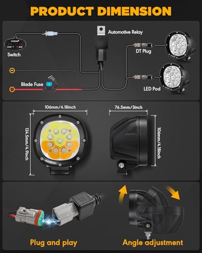 P4 Series 4In Round Offroad Light (P4 Series-6 Modes Spot Beam)