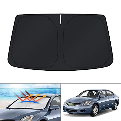 Windshield Sun Shade for 2007 2008 2009 2010 2011 2012 Nissan Altima Accessories Custom Fit Sunshade Foldable Sun Visor Protector Blocks UV Rays Keep Your Car Cooler (FOR | Nissan Altima 2007-2012)