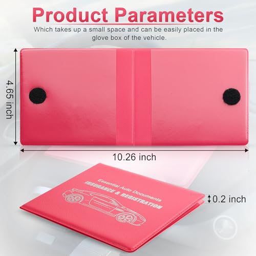 Car Registration and Insurance Card Holder (Mesh Texture Rose Red)