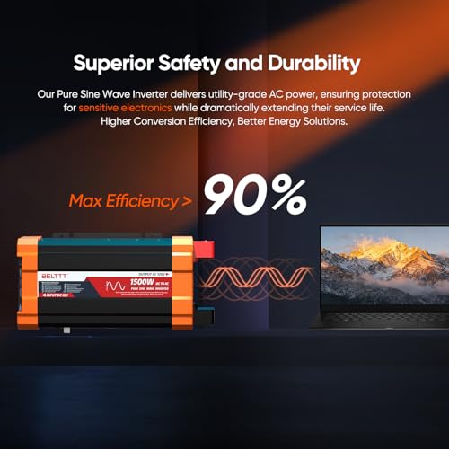 1500W Pure Sine Wave Inverter 12V to 110V Converter (1500W)