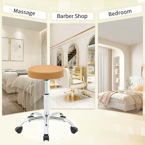 Rolling Massage Chair (Camel Brown / No Back & Footrest)