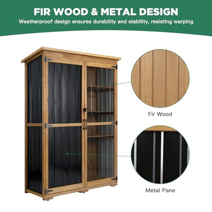 Outdoor Storage Cabinet (Black / 46" x 18" x 68")