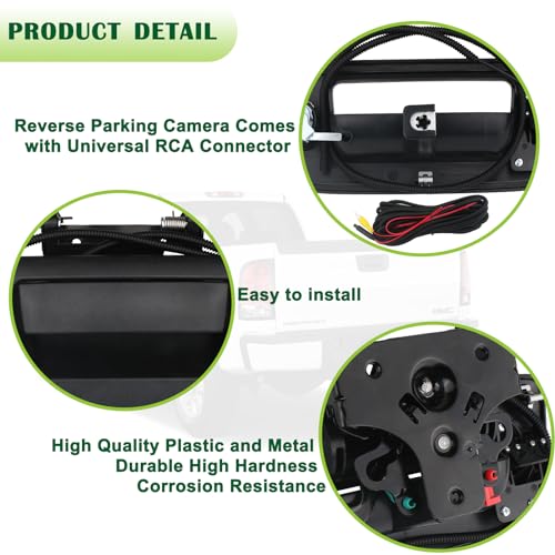 Backup Camera Tailgate Handle Rear View Camera Liftgate Latch Handle with Key Lock Cylinder Black Compatible with 2007 (2007-2014 Black)