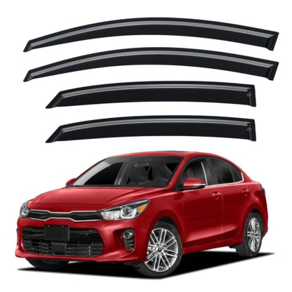 Window Visors Rain Guards for 2018 (2018-2023 Kia Rio Sedan)