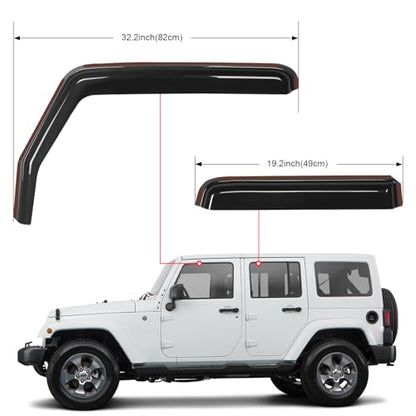 in Channel Rain Guards for Jeep Wrangler JK 2007 (Wrangler JK 2007-2018)