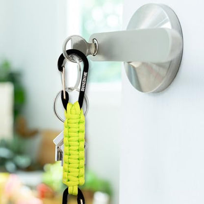 Carabiner Keychain Hook with Paracord Strap (1 Pink 1 Green)