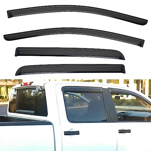 4pcs Window Visor Rain Guards for 16 (for 2016-2022 Nissan Titan Crew Cab)