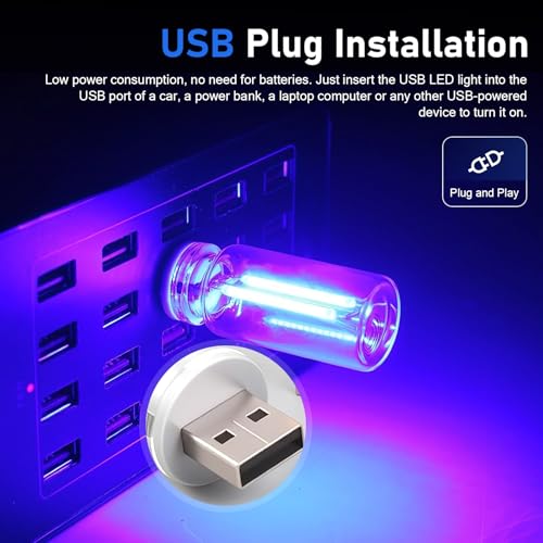 2PCS USB Night Light Bulb (Blue)