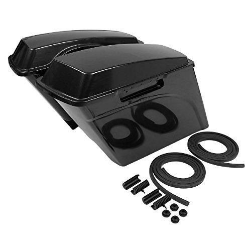 Motorcycle 5" Stretched Saddlebags Fit For Harley Touring 1993 (Unpainted Black / 5" Extended)