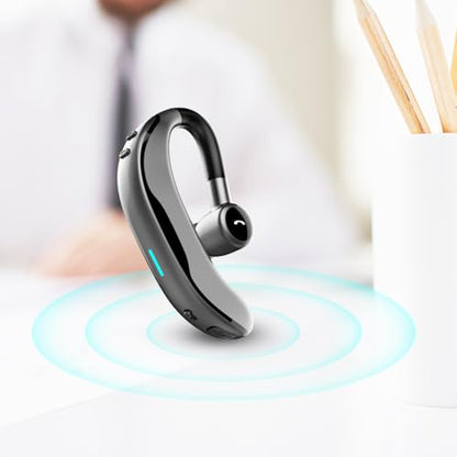 Bluetooth Earpiece Headphone Dual Noise Cancelling Mic Painless Open (Single Ear Headphone F600 Black)