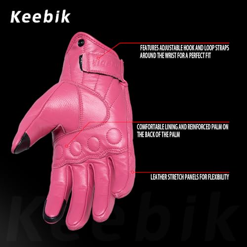 Goatskin Leather Motorcycle Motorbike Powersports Racing Gloves Reflective Skull Touchscreen for Men and Women Model (HEE5 / XX-Large)