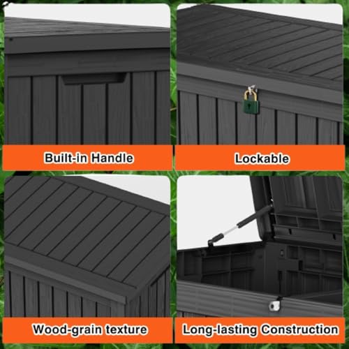 180 Gallon Resin Outdoor Storage Box (Black / 180 gallons)