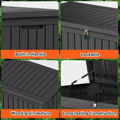 180 Gallon Resin Outdoor Storage Box (Black / 180 gallons)