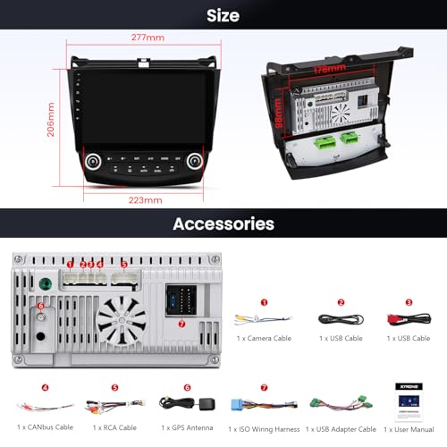 10.1" Android Car Stereo for Honda Accord 7th 2003 (2+64GB)