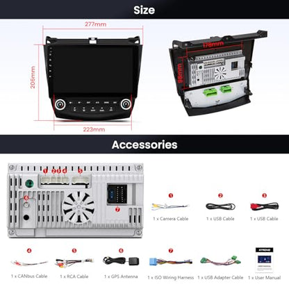 10.1" Android Car Stereo for Honda Accord 7th 2003 (2+64GB)