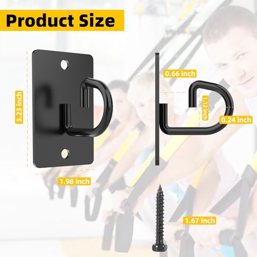 3 Pcs Wall Anchors for Resistance Bands (G Hooks-Black-3Pcs)