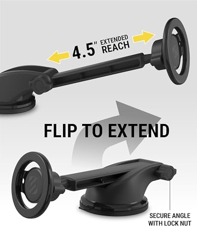 MagicMount SMSWDEX MagSafe Car Mount (Window / Dash Extendo Suction / 1 Pack / Black)