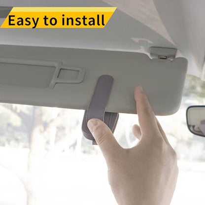 Magnetic Leather Sunglasses Holder for Car (Purple)