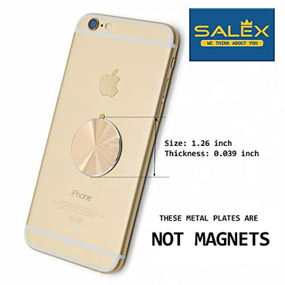Cell Phone Metal Plates 4 Pack. Gold Replacement Set for Magnetic Car Mount & Phone Holder. Strong Adhesive Iron Plates for iPhone (Gold)