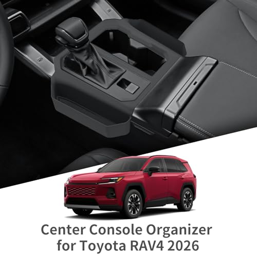 ABS Center Console Organizer for Toyota RAV4 2026 Hanging Storage Box Interior auto Accessories Black (26RAV4 C-BOX)