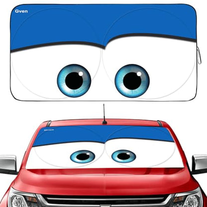 Truck Windshield Sun Shade for Car Windshield Cover Interior Front Window Shades Sun Visor Protector Blocks UV Rays Must (Blue / X-Large (Universal Fit))