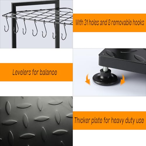 Garden Tool Organizer for Garage Corner (Triangel-Black)
