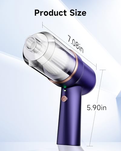 Mini Vacuum Cleaner Cordless with LED Light (Blue)