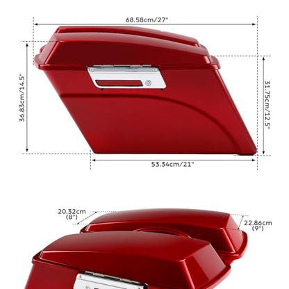 Motorcycle Saddlebags Hard Saddle Bags For Harley Touring 1993 (Red / Standard)