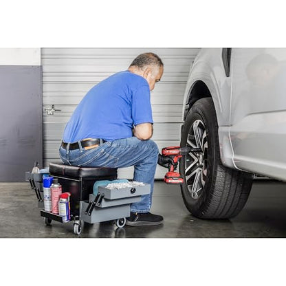 Rolling Seat with Expandable Tool Trays (Expandable Tool Trays)