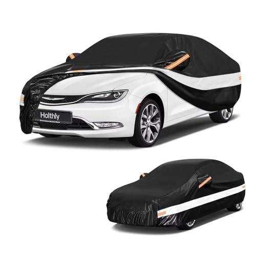 10 Layers Sedan Car Cover Custom Fit for Chrysler 200 (Black Gray / Custom Fit for Chrysler 200)