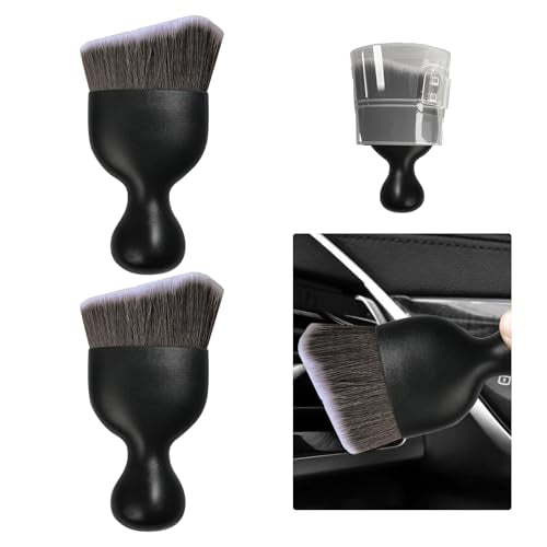 2 PCS Car Detailing Brush (Brown/White / 2 PCS)