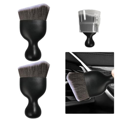 2 PCS Car Detailing Brush (Brown/White / 2 PCS)