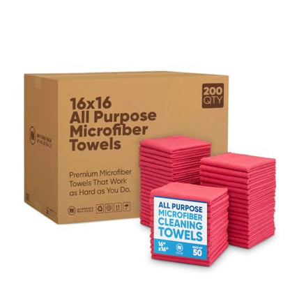 Bulk 16" x 16" All Purpose Towels Case Quantity (Red-200 Qty / 200 Pack)