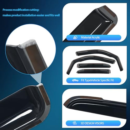 In Channel Window Deflectors for Ram 1500 2019 (Ram 1500 2019-2024 Quad Cab)