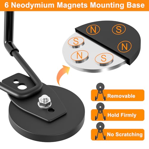 Strong Magnetic Hooks Heavy Duty Magnet Garage Hooks for Cruise (Black_L_Hooks)