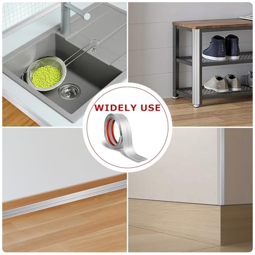 Wall Corner Protector Peel and Stick Corner Trim Molding (0.8 In x 10 Ft / Silver)
