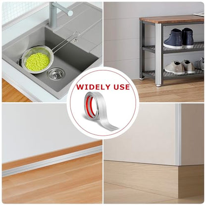 Wall Corner Protector Peel and Stick Corner Trim Molding (0.8 In x 10 Ft / Silver)